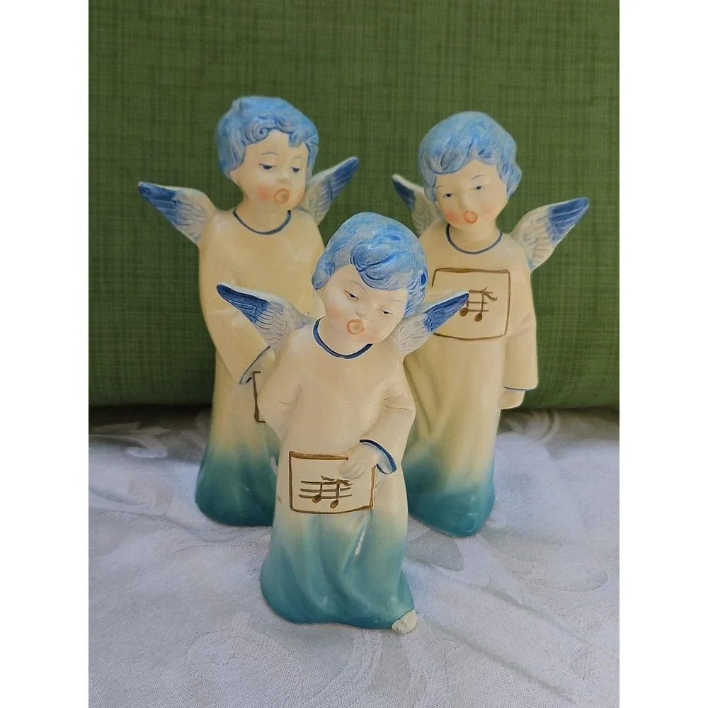 Vintage MCM Christmas Angel Set Singing Choir 7